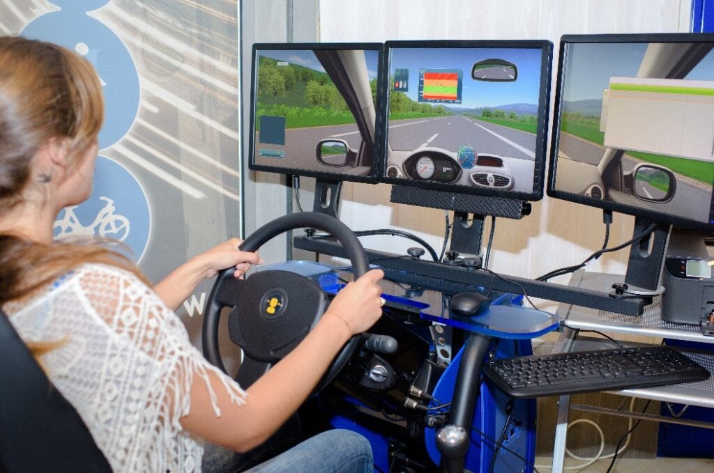 driving through a simulator